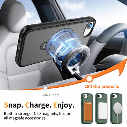For iPhone 17e / 16e Magnetic Case Compatible with MagSafe Rotary Kickstand PC + TPU Shockproof Phone Cover