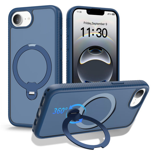For iPhone 17e / 16e Magnetic Case Compatible with MagSafe Rotary Kickstand PC + TPU Shockproof Phone Cover