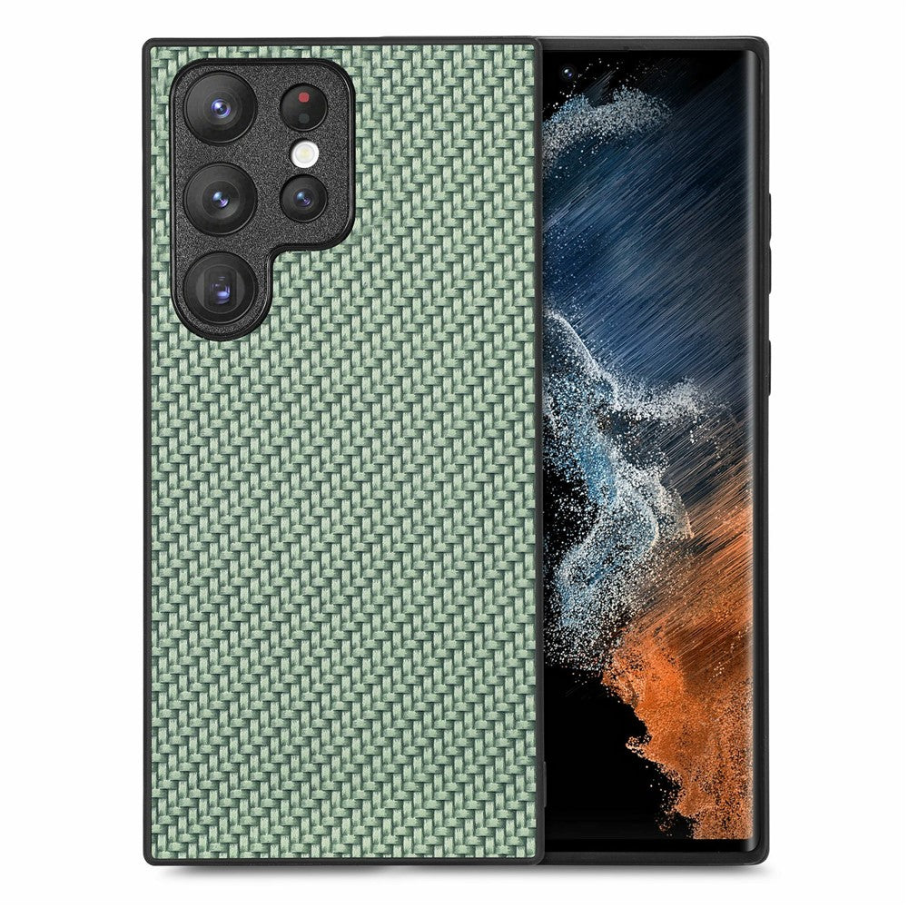 For Samsung Galaxy S26 Ultra Case Carbon Fiber Texture PU Leather + PC + TPU Phone Cover