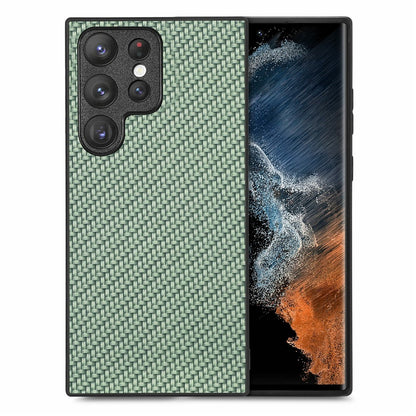 For Samsung Galaxy S26 Ultra Case Carbon Fiber Texture PU Leather + PC + TPU Phone Cover