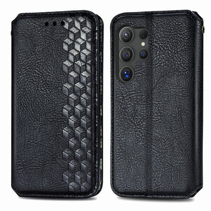 For Samsung Galaxy S26 Ultra Case Rhombus Imprint PU Leather Wallet Phone Cover