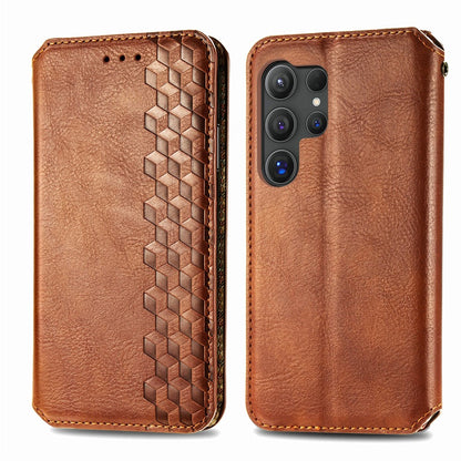 For Samsung Galaxy S26 Ultra Case Rhombus Imprint PU Leather Wallet Phone Cover