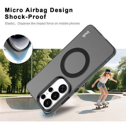 IMAK For Samsung Galaxy S26 Ultra Magnetic Case Candy Color Anti Drop TPU + PET Back Cover
