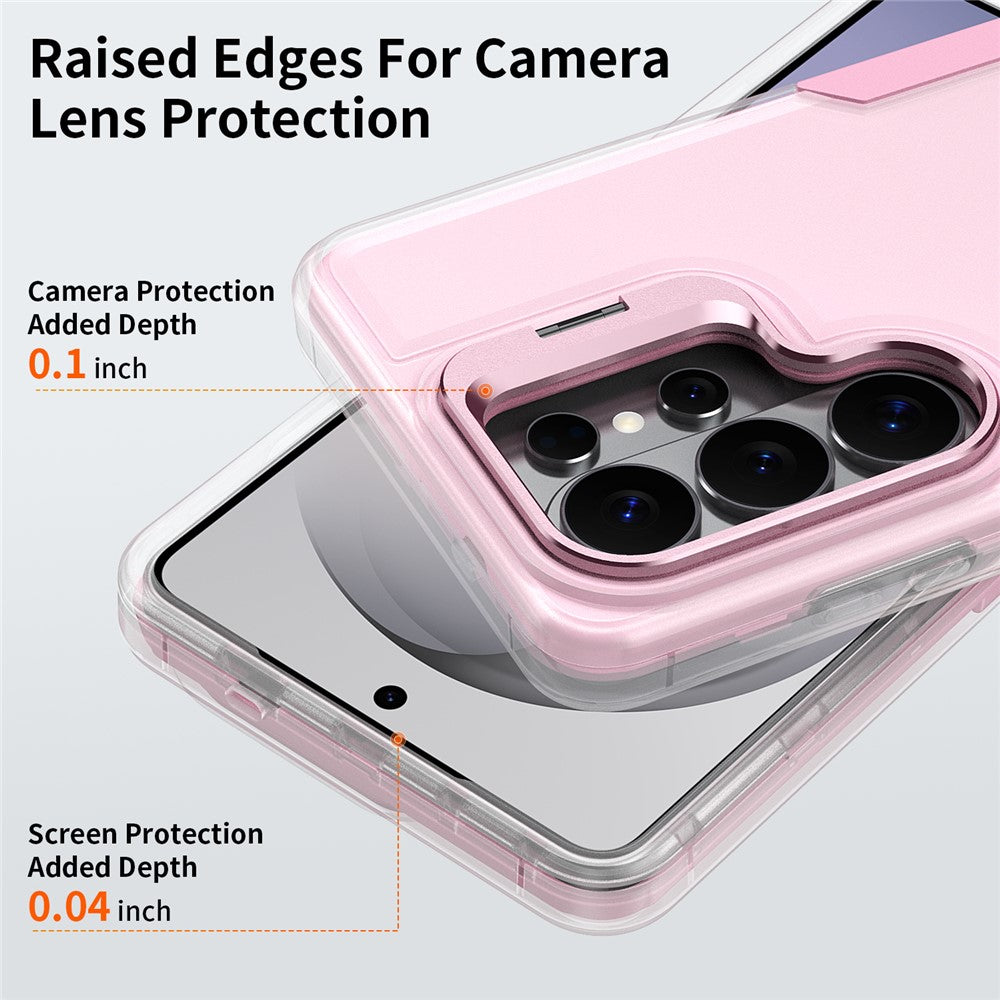 For Samsung Galaxy S26 Ultra Case TPU + PC Hybrid Phone Cover with Alloy Lens Frame Kickstand