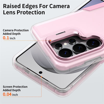 For Samsung Galaxy S26 Ultra Case TPU + PC Hybrid Phone Cover with Alloy Lens Frame Kickstand