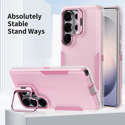 For Samsung Galaxy S26 Ultra Case TPU + PC Hybrid Phone Cover with Alloy Lens Frame Kickstand