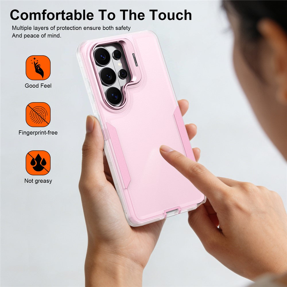 For Samsung Galaxy S26 Ultra Case TPU + PC Hybrid Phone Cover with Alloy Lens Frame Kickstand