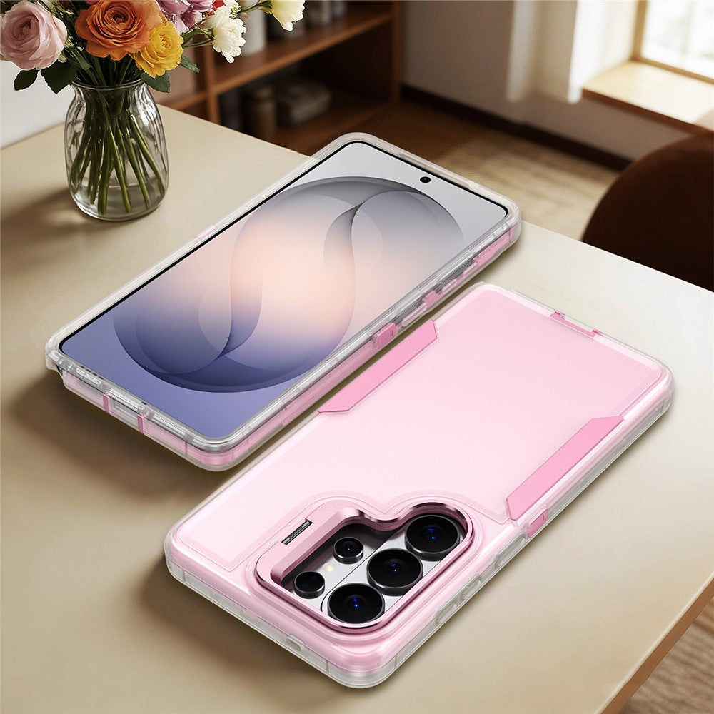 For Samsung Galaxy S26 Ultra Case TPU + PC Hybrid Phone Cover with Alloy Lens Frame Kickstand