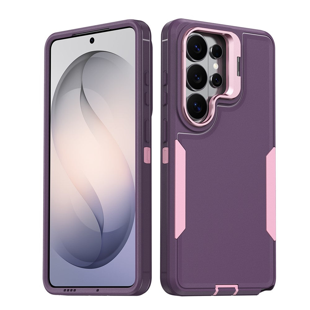 For Samsung Galaxy S26 Ultra Case TPU + PC Hybrid Phone Cover with Alloy Lens Frame Kickstand
