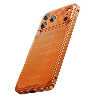 For iPhone 17 Pro Magnetic Case Metal Spring Buckle Leather Coated TPU Phone Cover