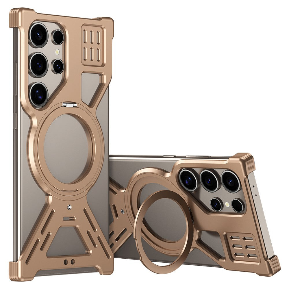 For Samsung Galaxy S26 Ultra Magnetic Bumper Case Rotating Kickstand Metal Phone Cover