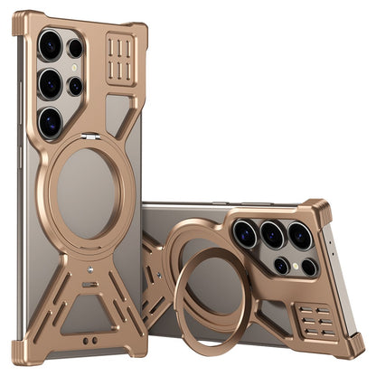 For Samsung Galaxy S26 Ultra Magnetic Bumper Case Rotating Kickstand Metal Phone Cover