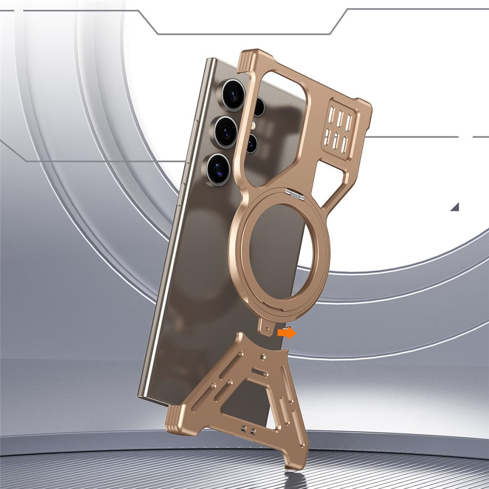 For Samsung Galaxy S26 Ultra Magnetic Bumper Case Rotating Kickstand Metal Phone Cover
