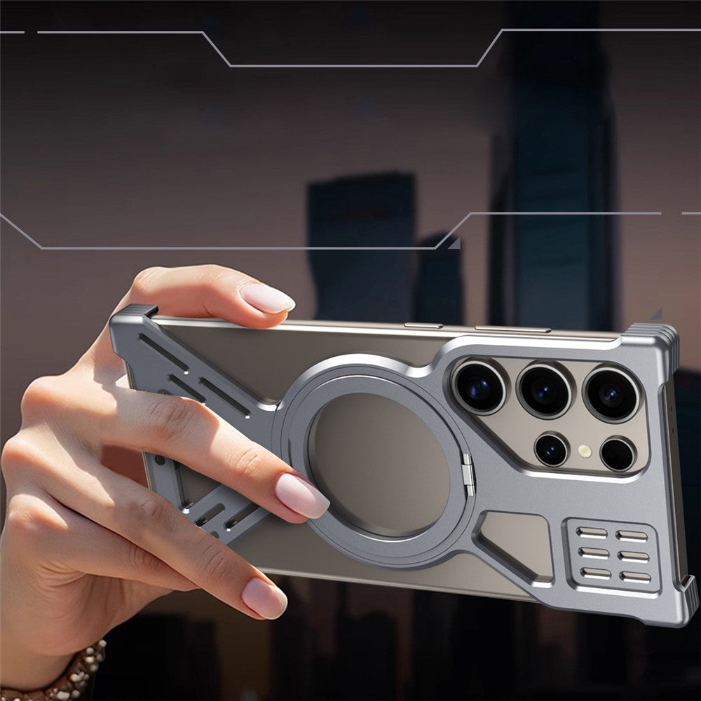 For Samsung Galaxy S26 Ultra Magnetic Bumper Case Rotating Kickstand Metal Phone Cover