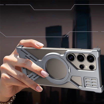 For Samsung Galaxy S26 Ultra Magnetic Bumper Case Rotating Kickstand Metal Phone Cover