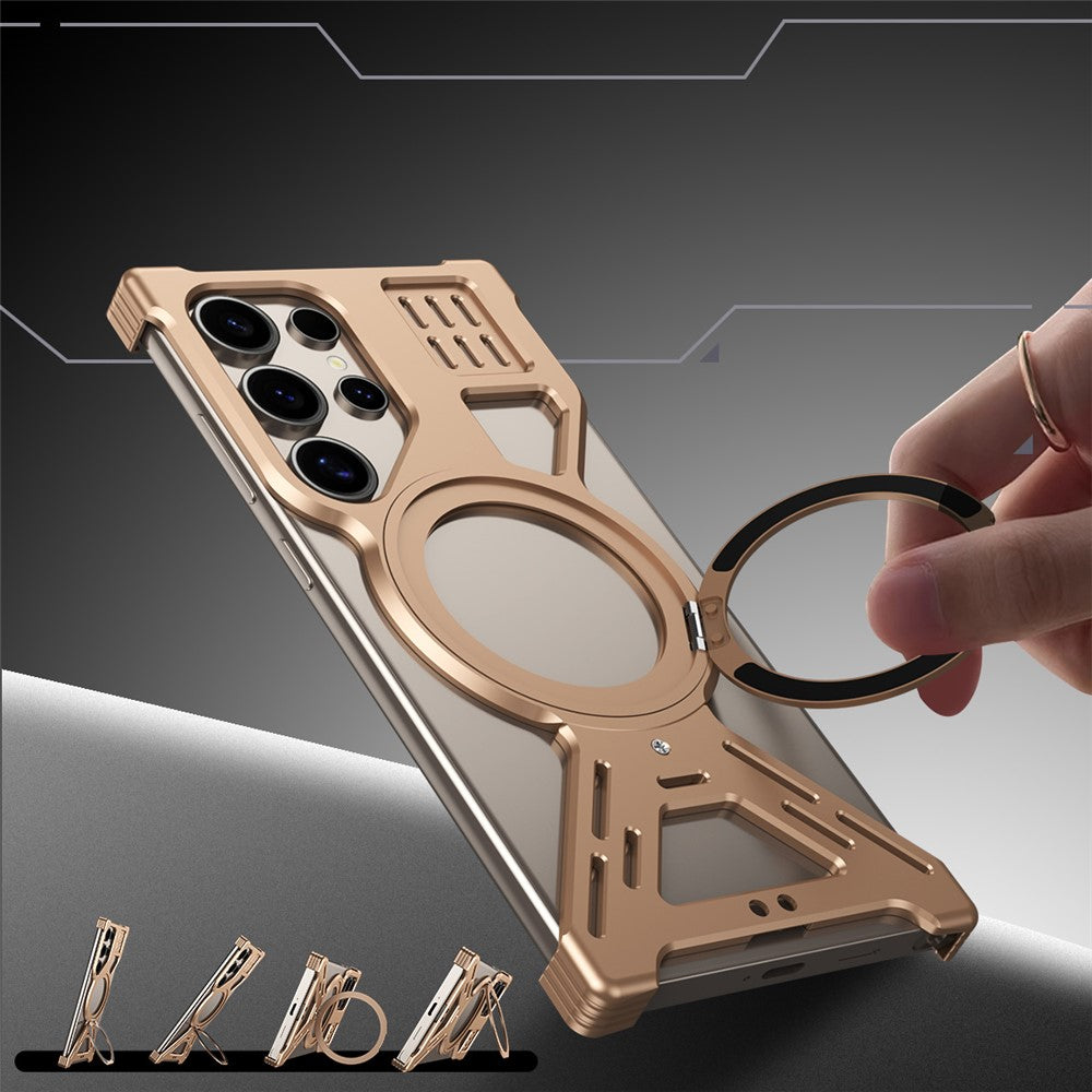 For Samsung Galaxy S26 Ultra Magnetic Bumper Case Rotating Kickstand Metal Phone Cover