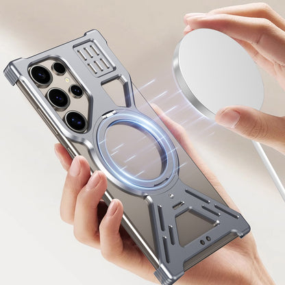 For Samsung Galaxy S26 Ultra Magnetic Bumper Case Rotating Kickstand Metal Phone Cover