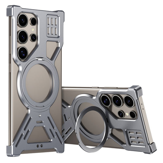 For Samsung Galaxy S26 Ultra Magnetic Bumper Case Rotating Kickstand Metal Phone Cover