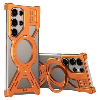 For Samsung Galaxy S26 Ultra Magnetic Bumper Case Rotating Kickstand Metal Phone Cover