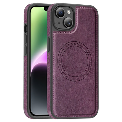 For iPhone 14 Plus Case Compatible with MagSafe Leather Back Phone Cover