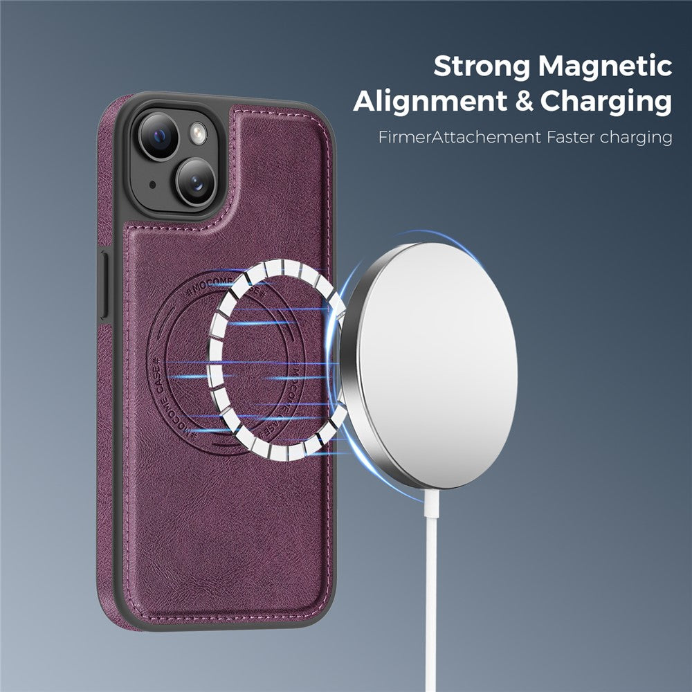 For iPhone 14 Plus Case Compatible with MagSafe Leather Back Phone Cover