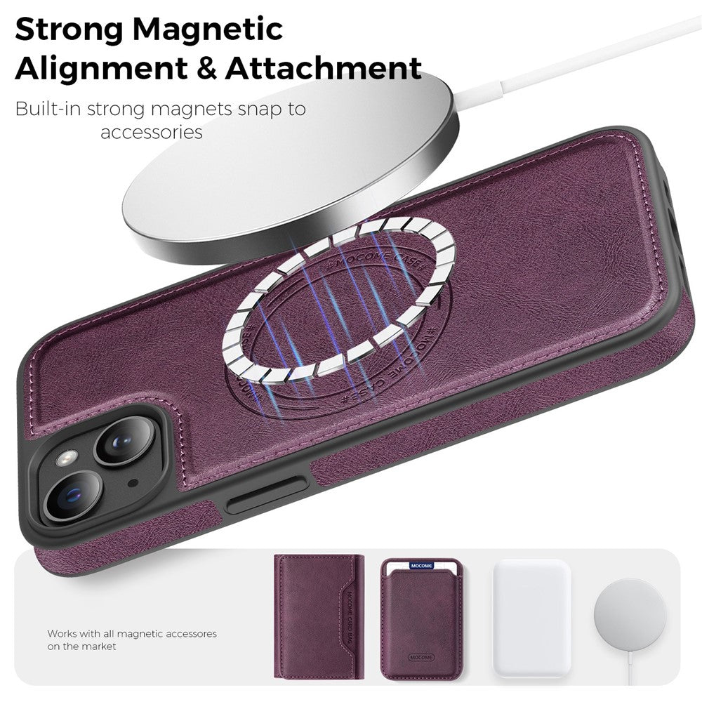 For iPhone 14 Plus Case Compatible with MagSafe Leather Back Phone Cover