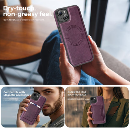 For iPhone 14 Plus Case Compatible with MagSafe Leather Back Phone Cover
