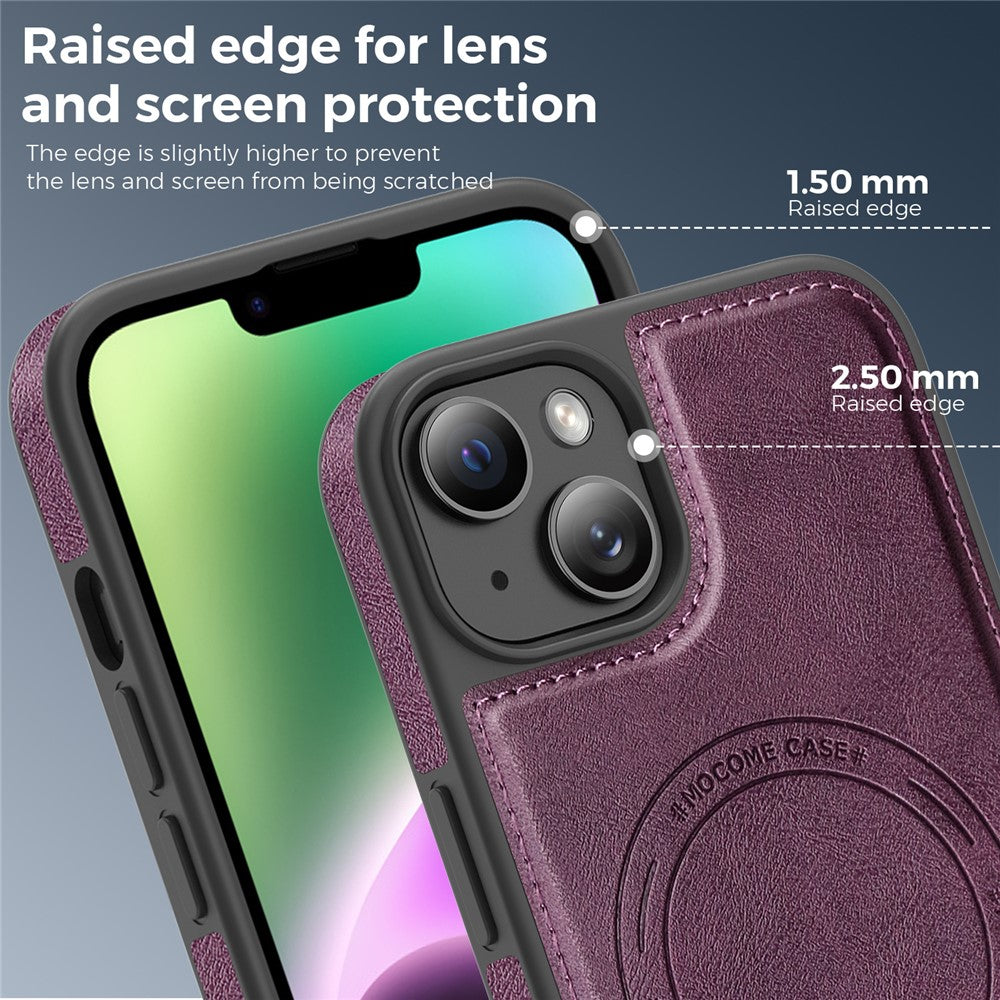 For iPhone 14 Plus Case Compatible with MagSafe Leather Back Phone Cover