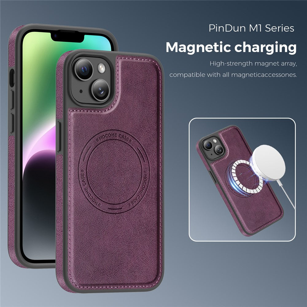For iPhone 14 Plus Case Compatible with MagSafe Leather Back Phone Cover