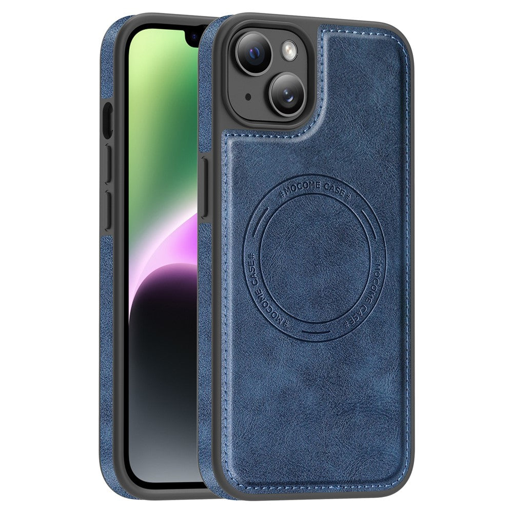 For iPhone 14 Plus Case Compatible with MagSafe Leather Back Phone Cover