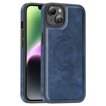 For iPhone 14 Plus Case Compatible with MagSafe Leather Back Phone Cover