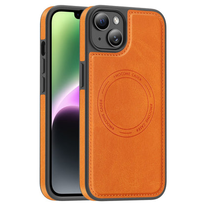 For iPhone 14 Plus Case Compatible with MagSafe Leather Back Phone Cover