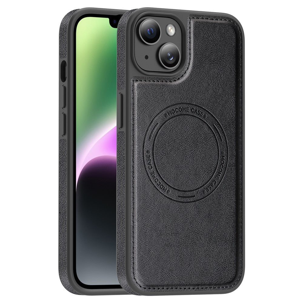 For iPhone 14 Plus Case Compatible with MagSafe Leather Back Phone Cover