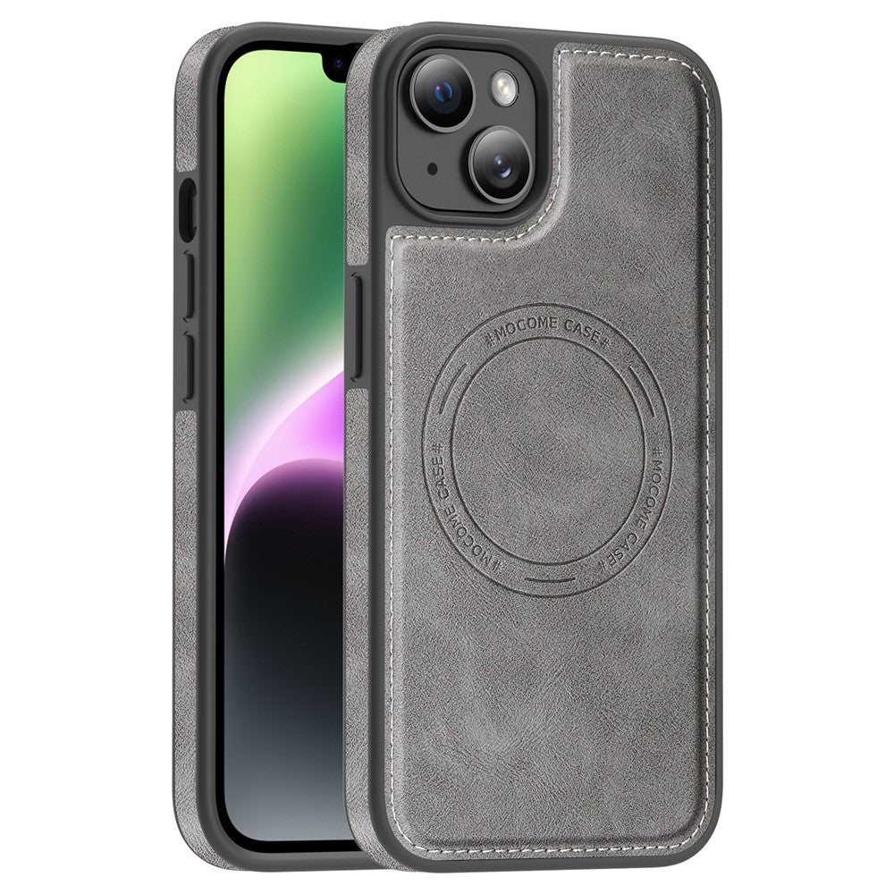For iPhone 14 Plus Case Compatible with MagSafe Leather Back Phone Cover