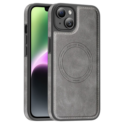 For iPhone 14 Plus Case Compatible with MagSafe Leather Back Phone Cover