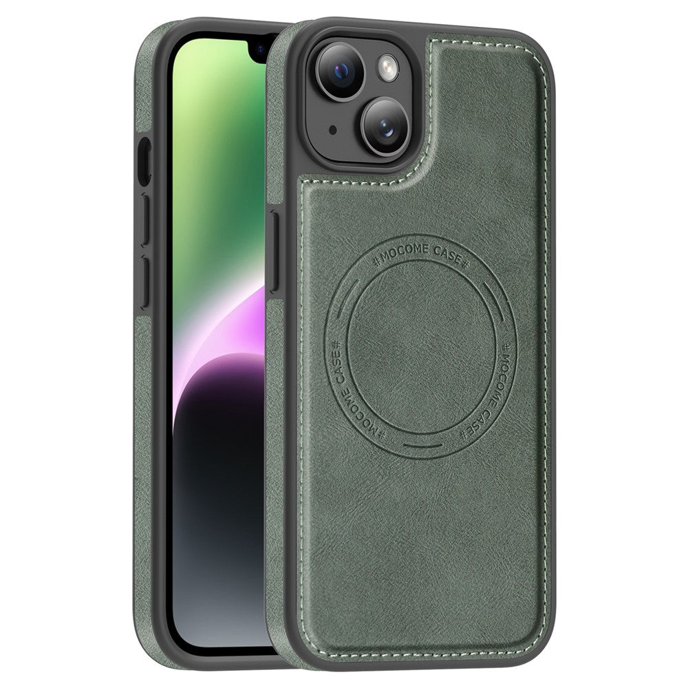 For iPhone 14 Plus Case Compatible with MagSafe Leather Back Phone Cover