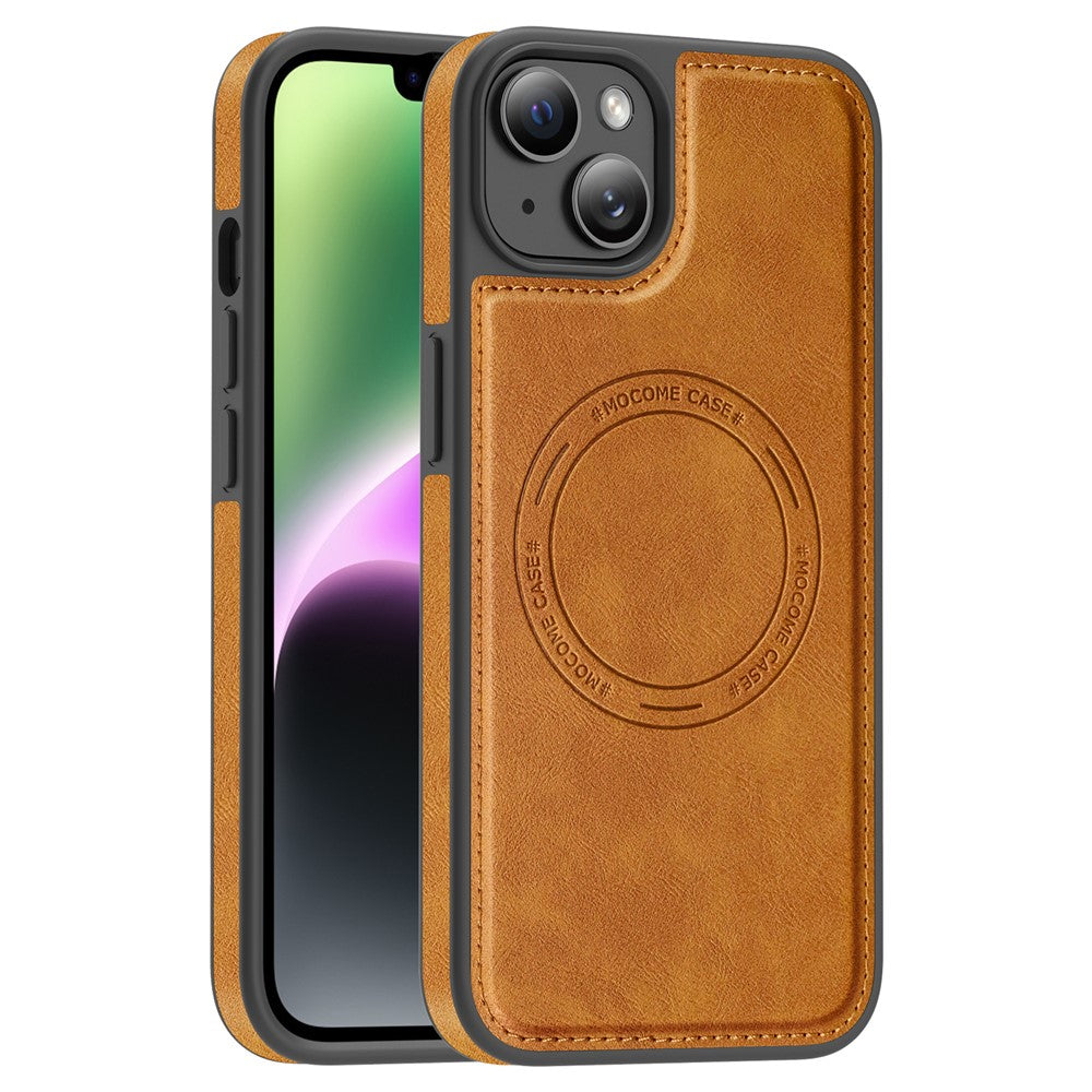 For iPhone 14 Plus Case Compatible with MagSafe Leather Back Phone Cover