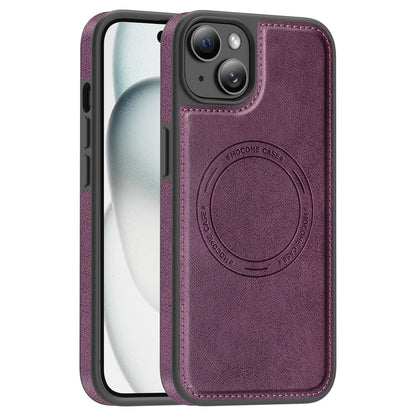 For iPhone 15 Plus Case Compatible with MagSafe Leather Back Phone Cover