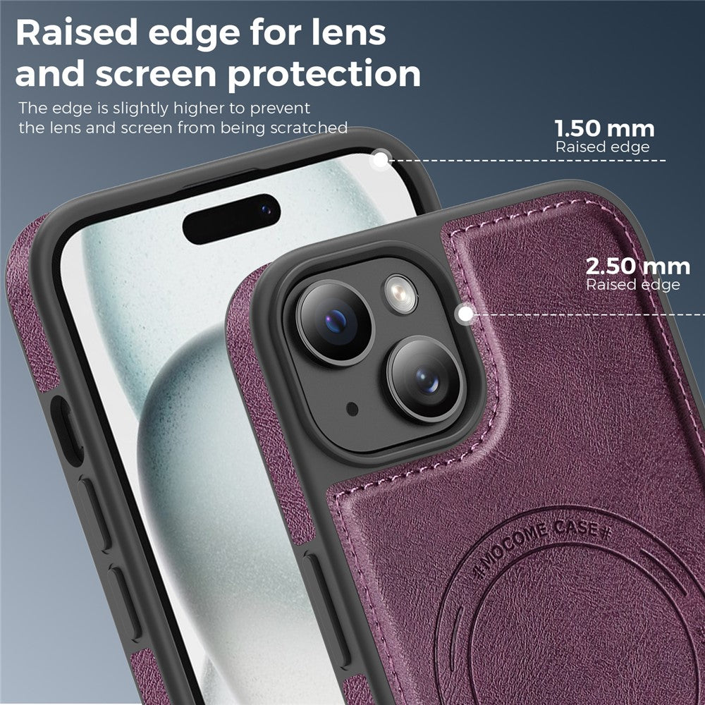 For iPhone 15 Plus Case Compatible with MagSafe Leather Back Phone Cover
