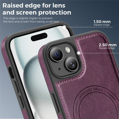 For iPhone 15 Plus Case Compatible with MagSafe Leather Back Phone Cover
