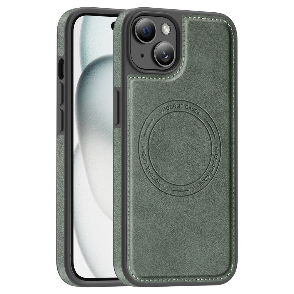 For iPhone 15 Plus Case Compatible with MagSafe Leather Back Phone Cover