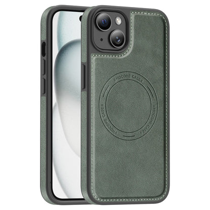 For iPhone 15 Plus Case Compatible with MagSafe Leather Back Phone Cover