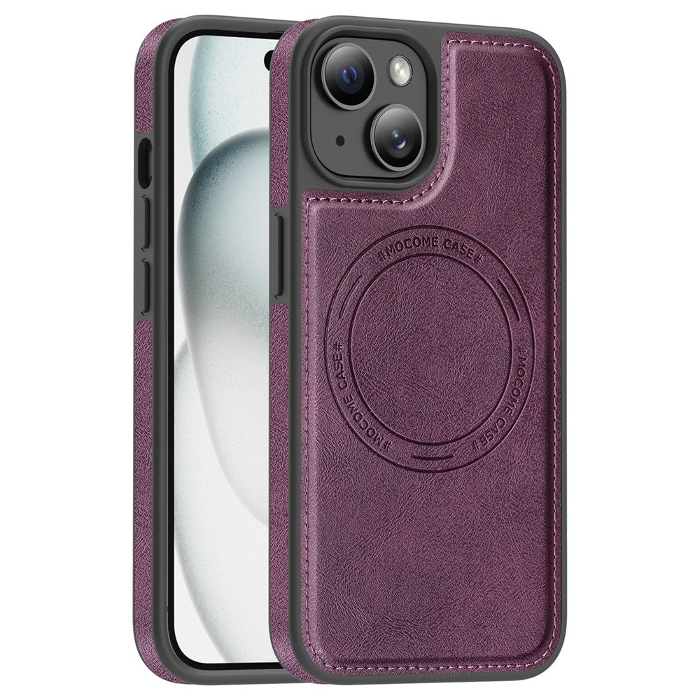 For iPhone 15 Case Compatible with MagSafe Leather Back Phone Cover