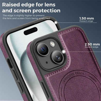 For iPhone 15 Case Compatible with MagSafe Leather Back Phone Cover