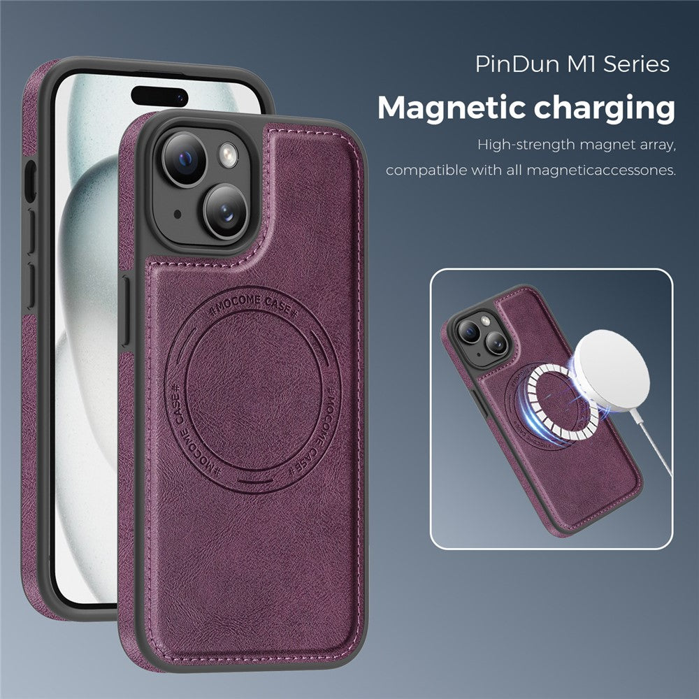 For iPhone 15 Case Compatible with MagSafe Leather Back Phone Cover