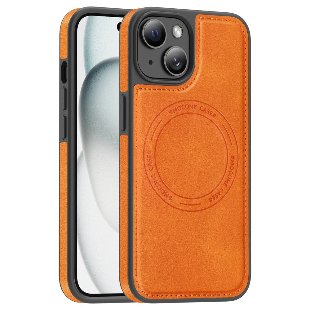 For iPhone 15 Case Compatible with MagSafe Leather Back Phone Cover
