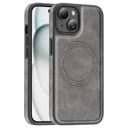 For iPhone 15 Case Compatible with MagSafe Leather Back Phone Cover
