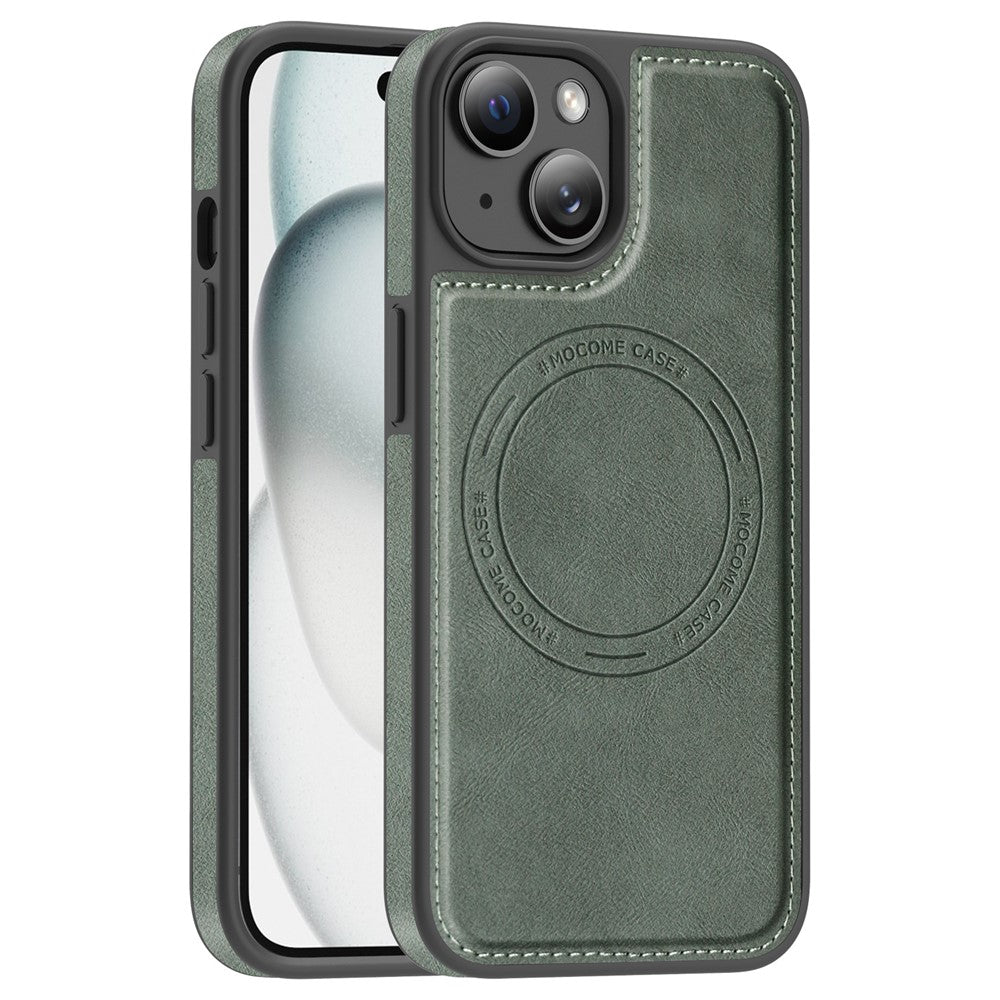 For iPhone 15 Case Compatible with MagSafe Leather Back Phone Cover