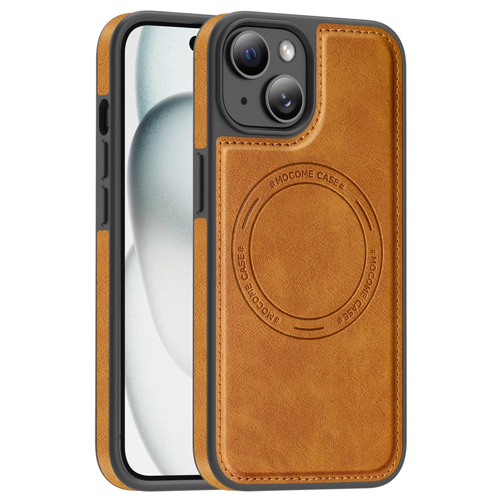 For iPhone 15 Case Compatible with MagSafe Leather Back Phone Cover