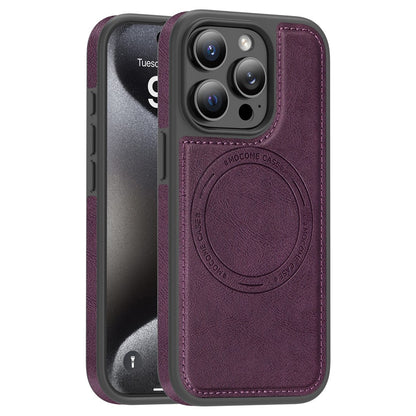 For iPhone 15 Pro Case Compatible with MagSafe Leather Back Phone Cover